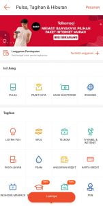 halaman pengisian token listrik pada aplikasi shopee